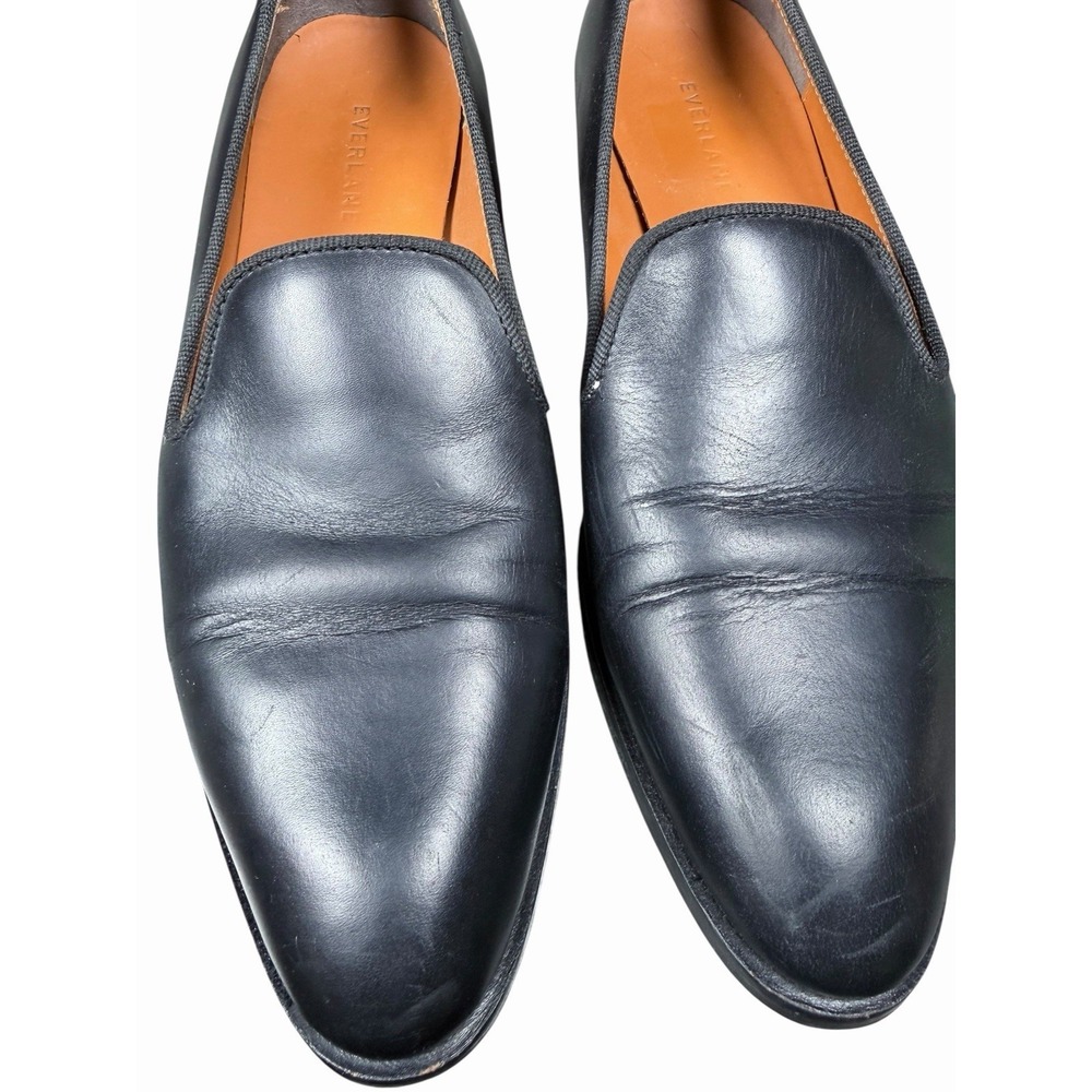 Everlane The Modern Loafer Leather Slip On Stacked Heel Black Womens 8.5 Italy - Picture 2 of 10